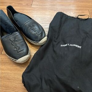 Saint Laurent Black Leather Loafers